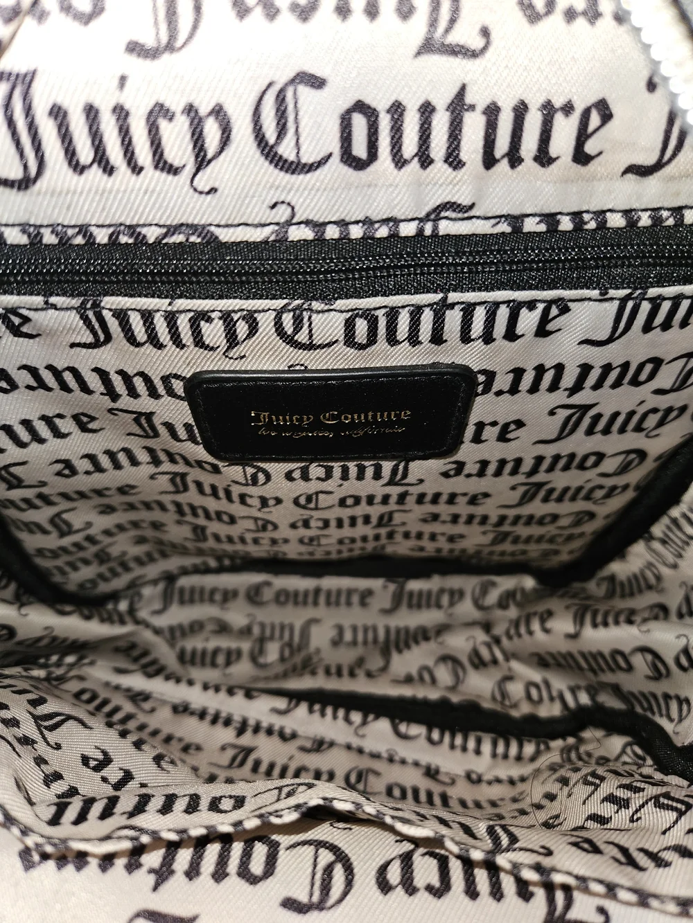 Juicy Couture Gothic Status Our Zips Say It All Black Mini Backpack Y2K